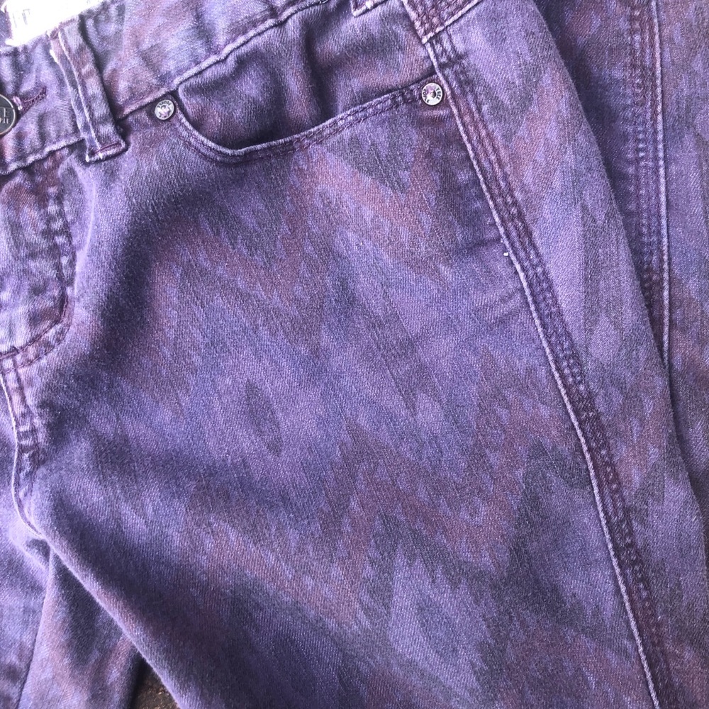 free people purple print skinny jeans sz 25 - Picture 6 of 6